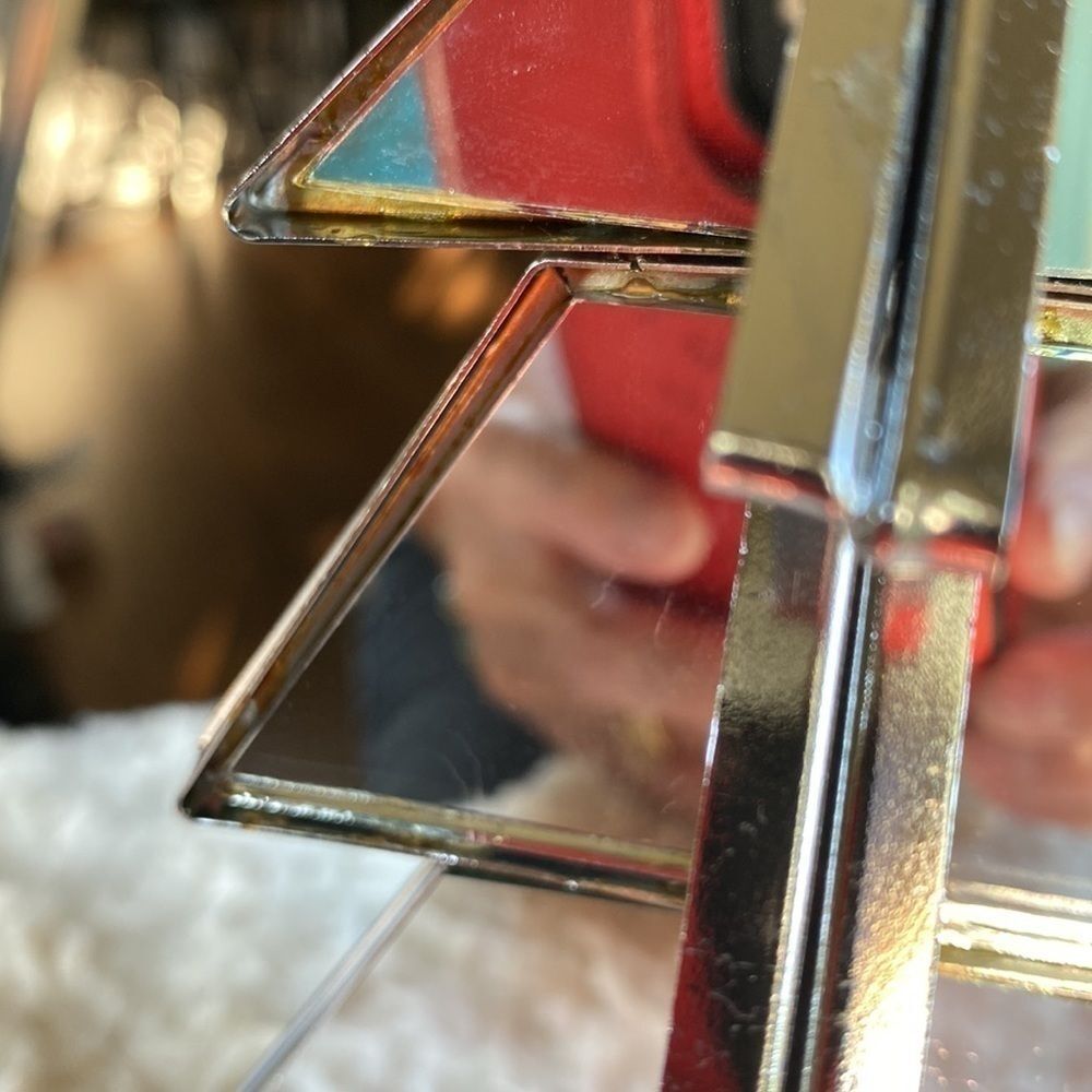 VINTAGE~MIRROR & CHROME~CHRISTMAS TREE~CHROME BALL FEET~NICE~GOOD CONDITION~G2C - Picture 7 of 9